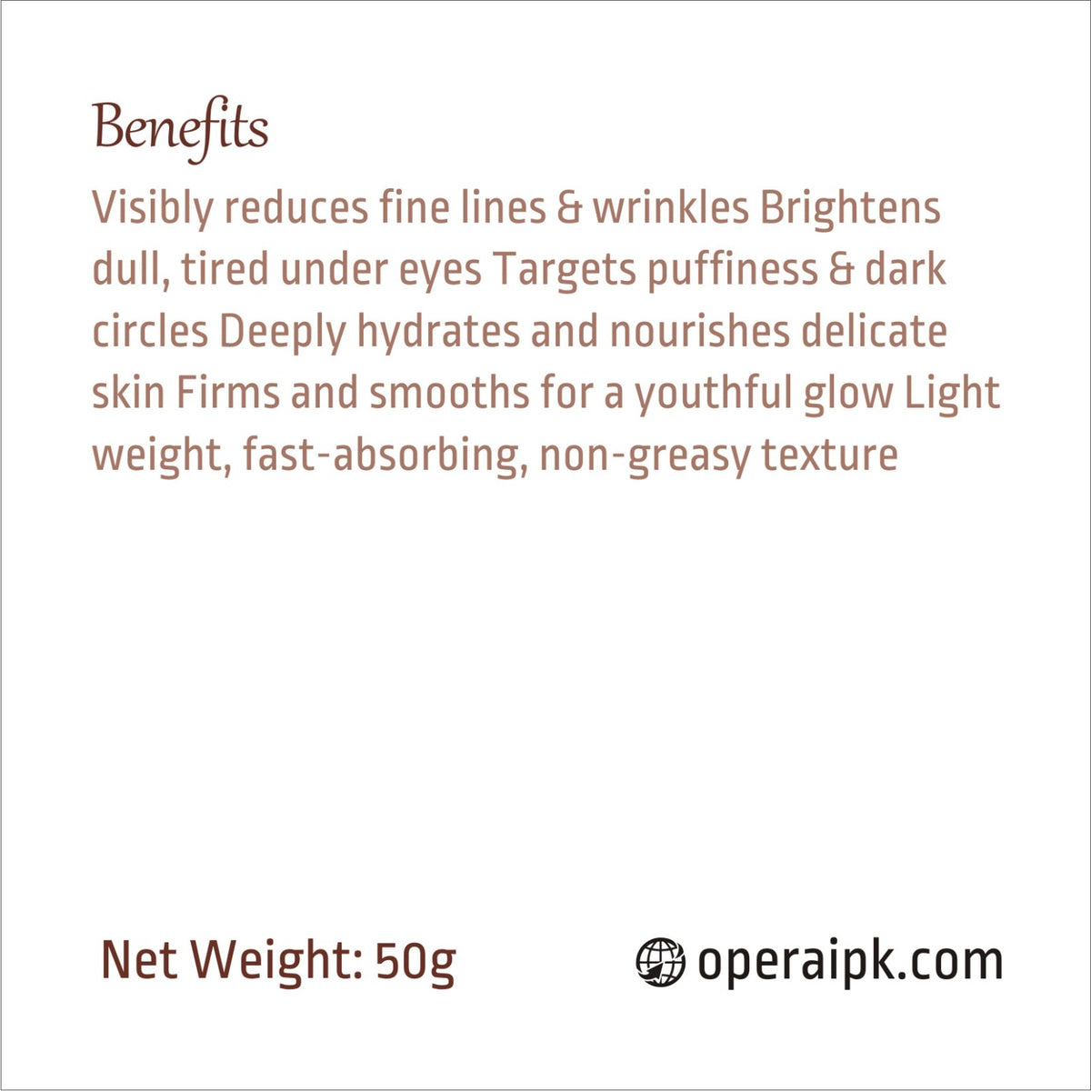 Opera Luméra Retinol & Vitamin C Eye Cream | Anti-Wrinkle & Brightening Treatment