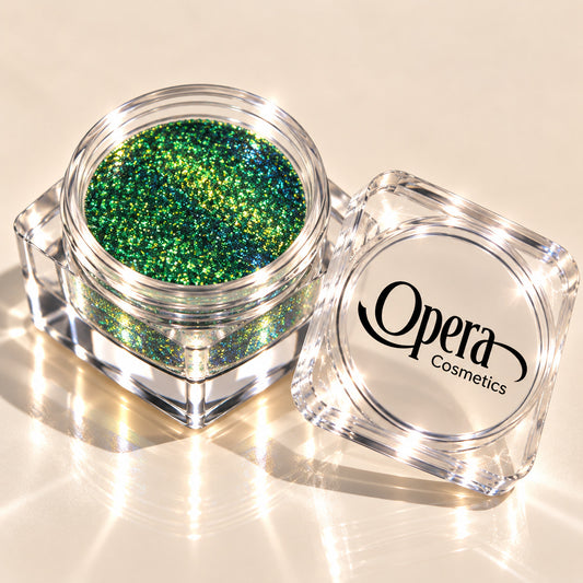 Opera Color Shifting Chameleon Glitter – (green to gold blue) Effect