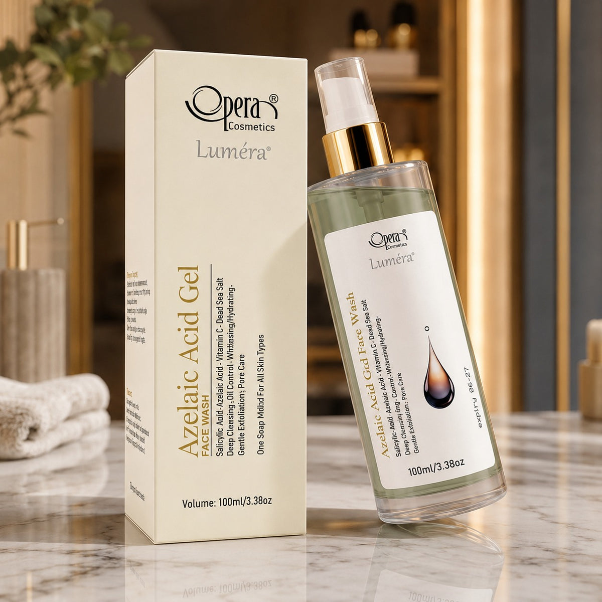 Opera Luméra Azelaic + Salicylic Face Wash | Deep Clarifying Cleanser for Acne & Glow