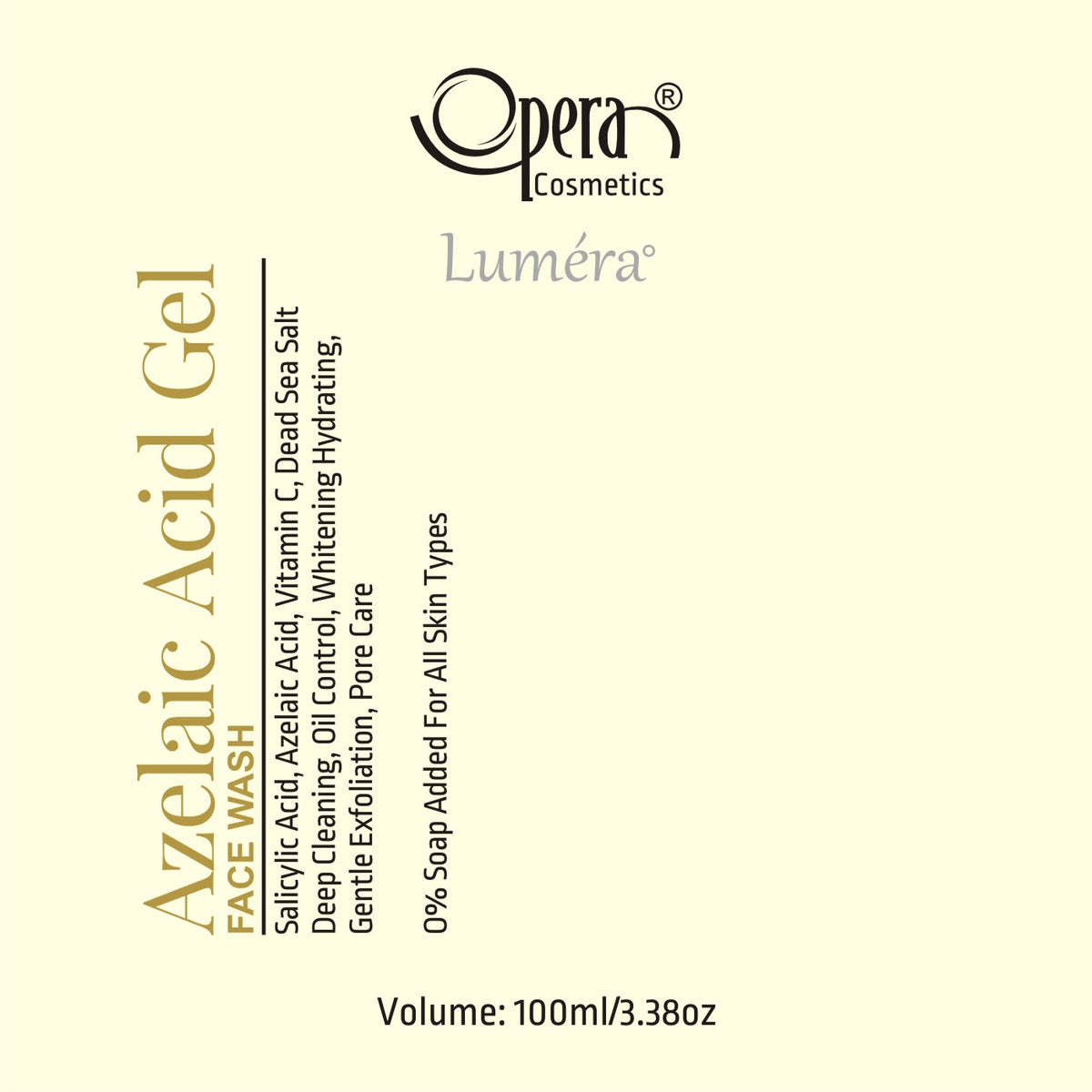 Opera Luméra Azelaic + Salicylic Face Wash | Deep Clarifying Cleanser for Acne & Glow