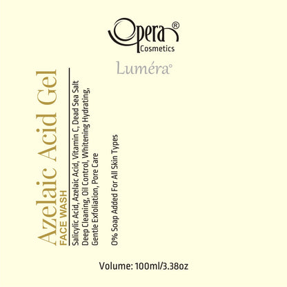 Opera Luméra Azelaic + Salicylic Face Wash | Deep Clarifying Cleanser for Acne & Glow