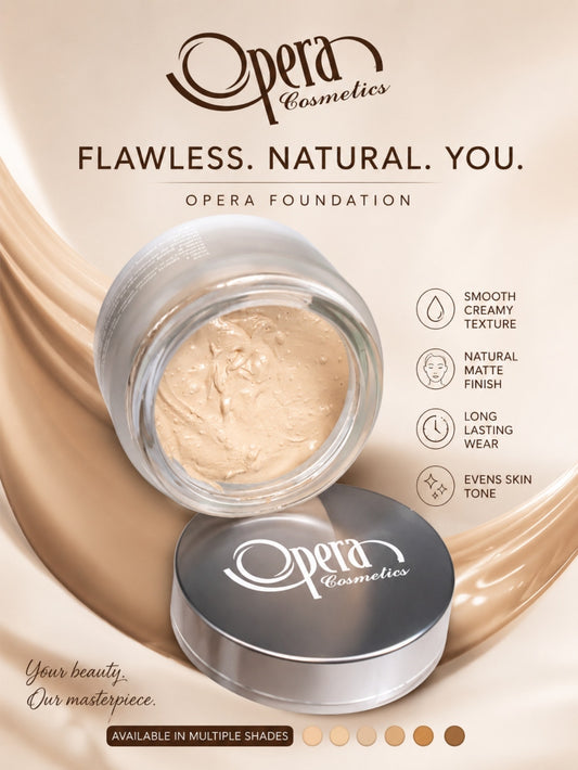 Opera Cover Glow Matte HD Foundation Complete Coverage (Faire)