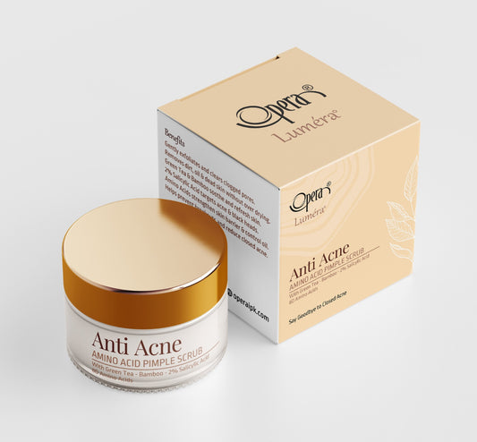 Opera Luméra Green Tea + 2% Salicylic Acid Face Scrub | Deep Clarifying Acne Cleanser